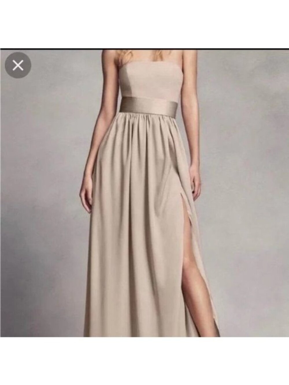 White by Vera Wang Womens Strapless Dress in Champagne Cream Size 0 *Flaw*